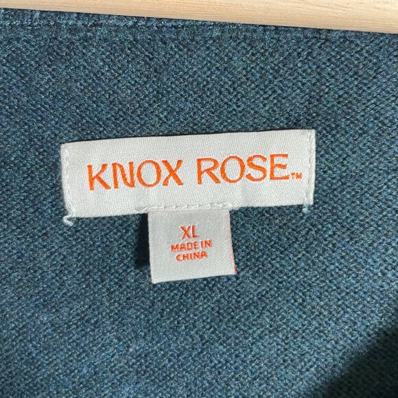 🍂🍁 Knox Rose Sweater XL Gray V-neck Lightweight Embellished Stars Casual - Picture 3 of 6